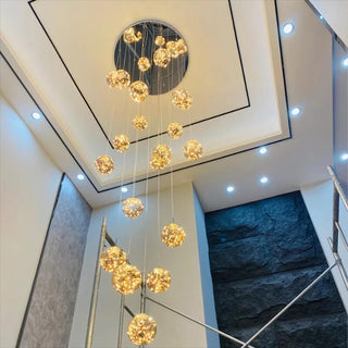 Custom Chandelier – Modern Light Fixture with Adjustable LED Lighting & Crystal Shades
