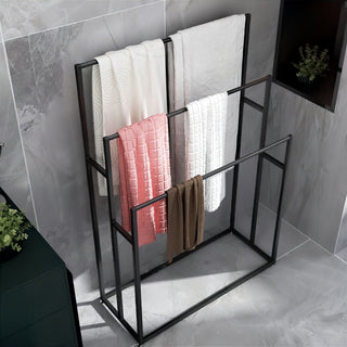modern 3 tier wall mounted bathroom towel rack linen organizer detail