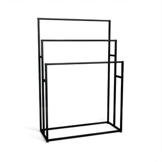 modern 3 tier wall mounted bathroom towel rack linen organizer front view