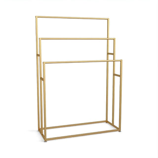 modern 3 tier wall mounted bathroom towel rack linen organizer close-up