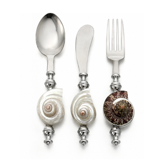 natural seashell handle cutlery