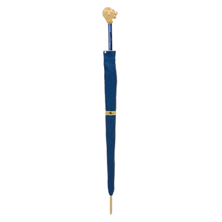 Luxury blue lion handle automatic handmade Italian men's umbrella canopy