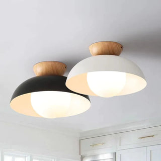 Plafonnier semi-encastré | Luminaire moderne minimaliste en métal et verre pour salon