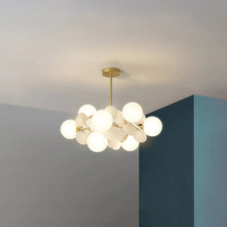 Creative multicolored flower chandelier glass iron ceiling