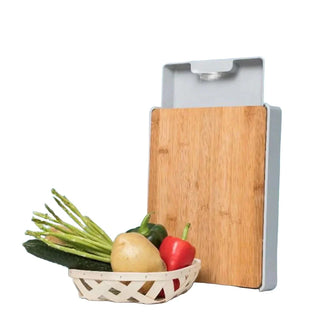 smart cutting board durable bamboo kitchen prep accessory integrated container side view