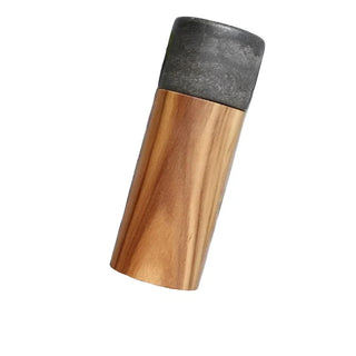 wooden marble grinder adjustable salt and pepper mill ceramic core side view