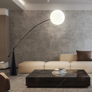 Opal Arc floor lamp side – LED dimmable opalescent globe modern