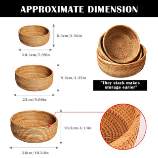 Woven rattan fruit basket