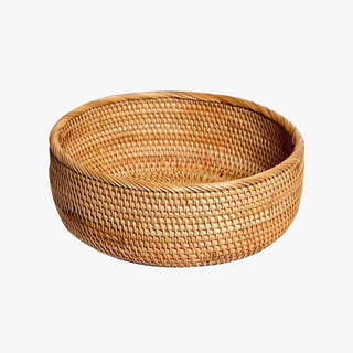 Woven rattan fruit basket