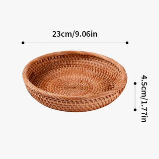 Woven rattan fruit basket
