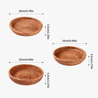 Woven rattan fruit basket