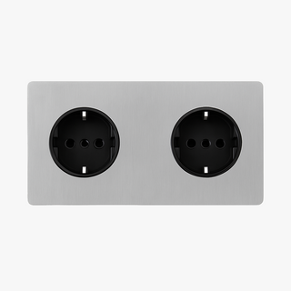 silver metal 1-gang light switch