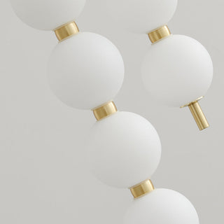 LED white ball pendant lamp copper finish for bedroom or hallway