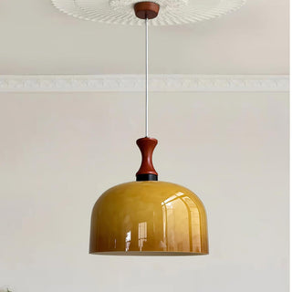 Flat ball glass pendant with Edison E27 bulb socket