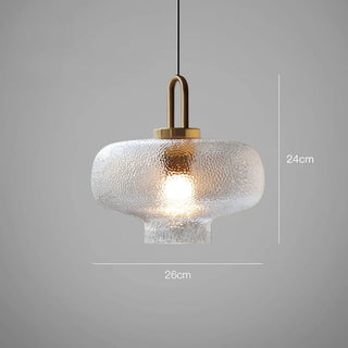 Lámpara colgante de cristal esmerilado - Lámpara colgante de cocina moderna con estructura de cristal y latón