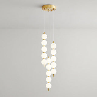LED white sphere pendant lamp copper fitting ceiling fixture