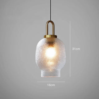 Lámpara colgante de cristal esmerilado - Lámpara colgante de cocina moderna con estructura de cristal y latón