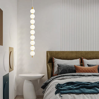 Modern white ball pendant copper accent chandelier interior