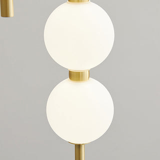 Minimalist white round ceiling pendant lamp with copper accent