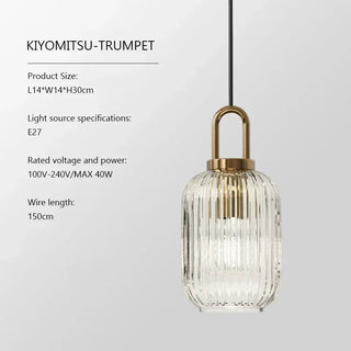 Suspension citrouille – Suspension en verre transparent avec cadre en fer, design moderne