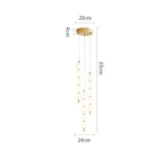 White ball LED pendant copper accent close-up ceiling lamp