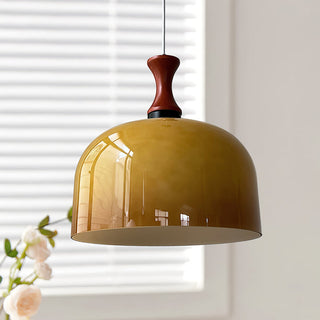 Retro flat glass globe pendant — vintage dining room lamp