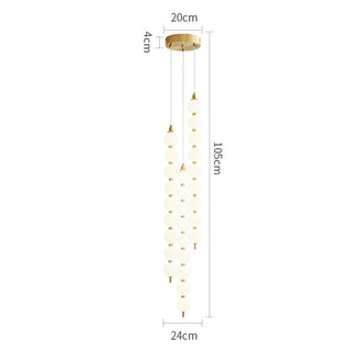 Contemporary white ball LED pendant copper accent ceiling lamp