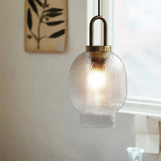 Frosted glass brass pendant — modern kitchen ceiling lamp
