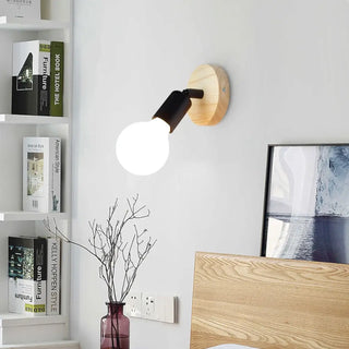 Scandinavian wall sconce E27 dimmable LED IP65 black wood stand