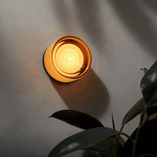 Coloured glass wall sconce G9 LED dimmable grey art deco