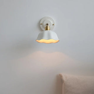 White ceramic effect wall light – IP65 vintage glass globe