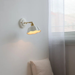 Ceramic white wall sconce E27 – vintage glass round lamp