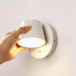 Headboard compact LED wall sconce – black white close-up