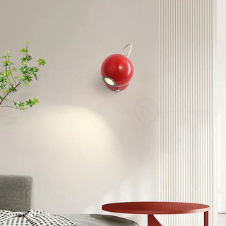 Small retro wall sconce G4 red metal IP65 – front view