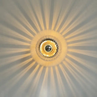SUN compact gold wall sconce sunburst design detail