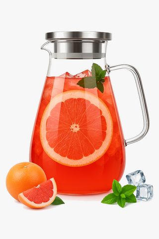 glass pitcher with lid & handle