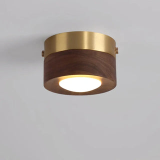 MILAN Wood and Brass Minimalist Natural Ceiling Light – view 4
