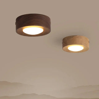 MILAN Wood and Brass Minimalist Natural Ceiling Light – view 1