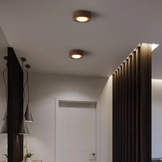 MILAN Wood and Brass Minimalist Natural Ceiling Light – view 2