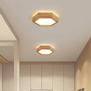 NONISA Wood Natural LED Geometric Elegant Ceiling Light – Organic Designer Fixture