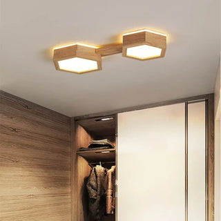NONISA Wood LED Ceiling Light – Geometric Natural Form Detail