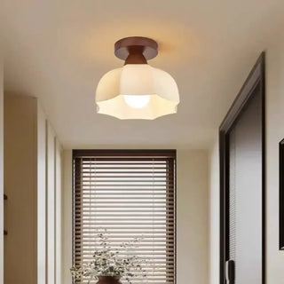 DEKIR Wood and Glass Natural Elegant Ceiling Light – Contemporary Designer Fixture