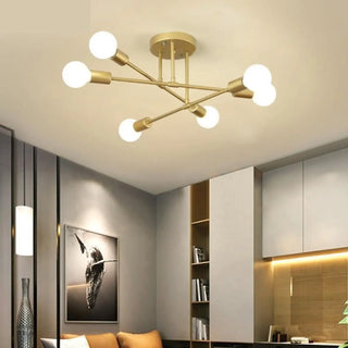 SATARA Contemporary Ceiling Light – Glass Ball Flush Room Setting