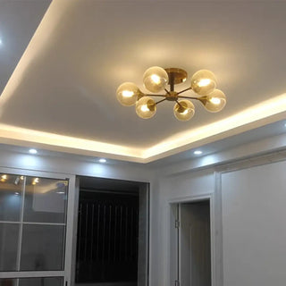 AMBRINA Gilded Branches Ceiling Light – Glass Bulbs Elegant Fixture
