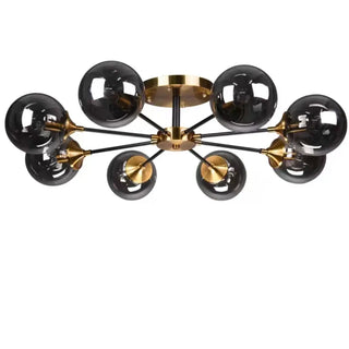 AMBRINA Metal Branches Ceiling Light – Gilded Glass Bulbs Elegant Fixture