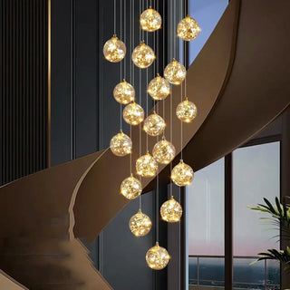 CASCADE Modern Golden LED Cascade Ceiling Light – view 1