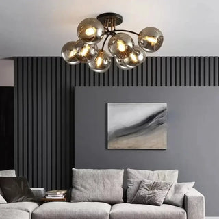 RITOSA Contemporary Ceiling Light – Glass and Gold Glamorous Overhead View