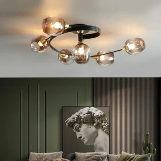 COTRAGE Contemporary Glass Globe Ceiling Light – Elegant Transparent Fixture