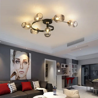 COTRAGE Contemporary Glass Globe Ceiling Light – Elegant Transparent Fixture