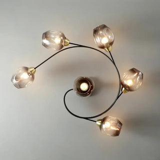 COTRAGE Contemporary Glass Globe Ceiling Light – Elegant Transparent Fixture